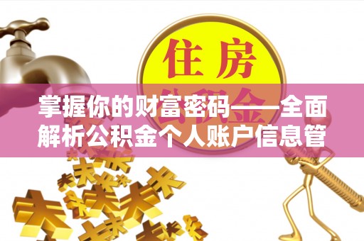 合浦掌握你的财富密码——全面解析公积金个人账户信息管理与优化